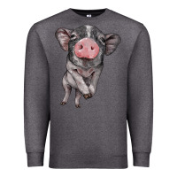 Charcoal Heather baby pig Premium Sweatshirt - BarkalooDesign