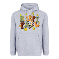 Heather Grey happy fall smiley face Heavyweight Hoodie - BarkalooDesign