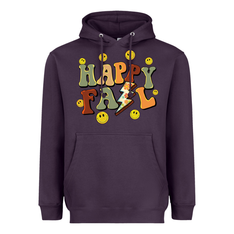 Happy Fall Smiley Face Heavyweight Hoodie by BarkalooDesign | Teevron