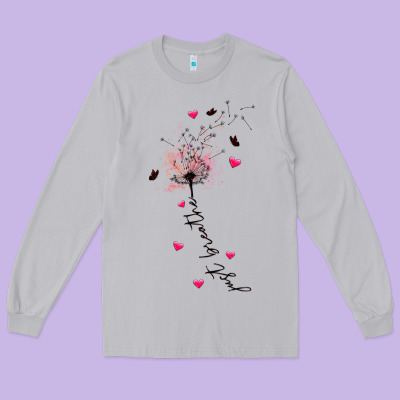 Just Breathe Long Sleeve Tee Designed By Jahusdesignshop