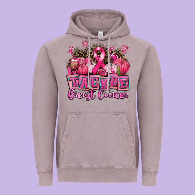 Tackle Breast Cancer With Pumpkin Vintage Hoodie Designed By Adodesignshop