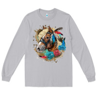 Moon Dust haflinger horse floral Long Sleeve Tee - LillyAllenDesigns