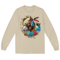 Mushroom haflinger horse floral Long Sleeve Tee - LillyAllenDesigns