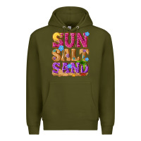 Army Green sun salt sand summer Premium Hoodie - NancyCooperArtShop