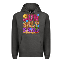 Charcoal Heather sun salt sand summer Premium Hoodie - NancyCooperArtShop