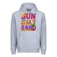 Heather Grey sun salt sand summer Premium Hoodie - NancyCooperArtShop
