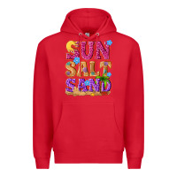 Red sun salt sand summer Premium Hoodie - NancyCooperArtShop