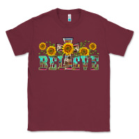 Burgundy western believe sunflowers flowers Classic Tee - BarkalooDesign