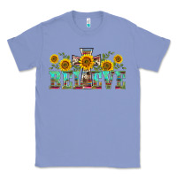 Colony Blue western believe sunflowers flowers Classic Tee - BarkalooDesign