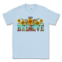 Dusty Blue western believe sunflowers flowers Classic Tee - BarkalooDesign