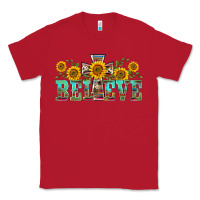 Red western believe sunflowers flowers Classic Tee - BarkalooDesign