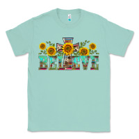 Seafoam western believe sunflowers flowers Classic Tee - BarkalooDesign