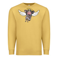 Antique Gold angel baby pig Premium Sweatshirt - BarkalooDesign