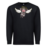 Black angel baby pig Premium Sweatshirt - BarkalooDesign