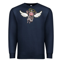 Navy angel baby pig Premium Sweatshirt - BarkalooDesign