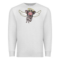 Oatmeal Heather angel baby pig Premium Sweatshirt - BarkalooDesign