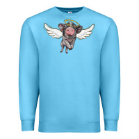 Ocean Blue angel baby pig Premium Sweatshirt - BarkalooDesign