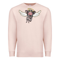 Pale Pink angel baby pig Premium Sweatshirt - BarkalooDesign
