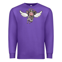 Purple angel baby pig Premium Sweatshirt - BarkalooDesign