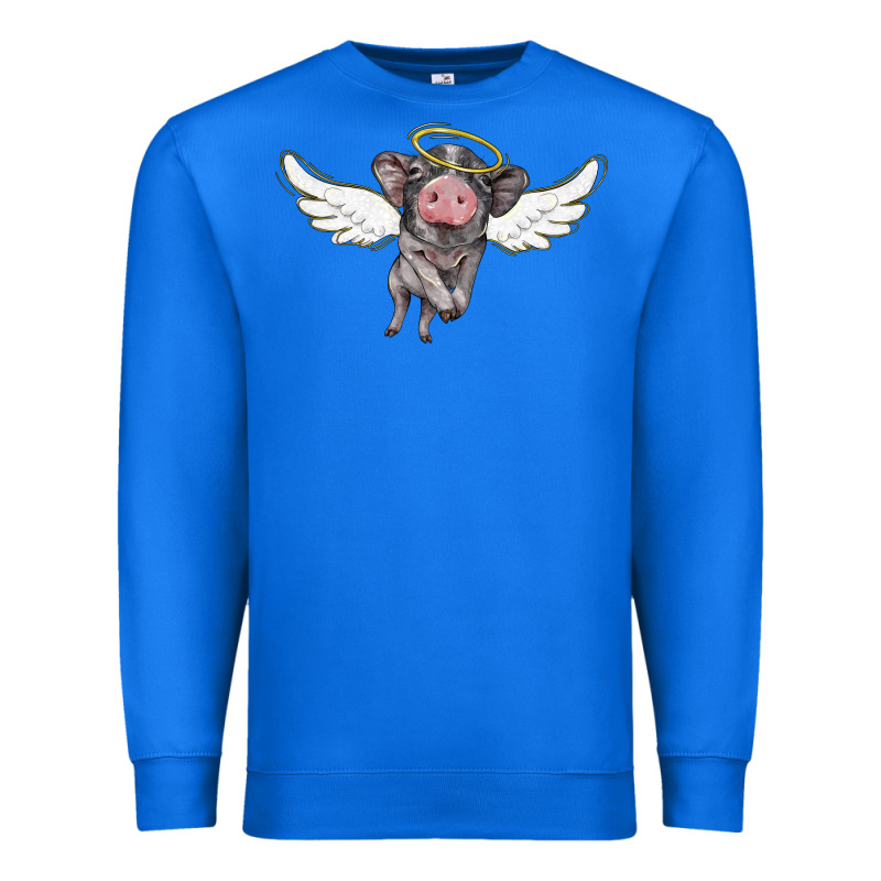 Angel Baby Pig Premium Sweatshirt by BarkalooDesign | Teevron