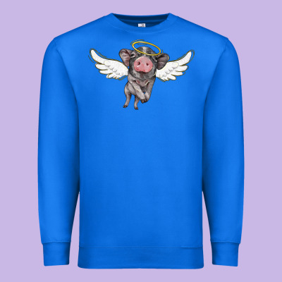 Angel Baby Pig Premium Sweatshirt Designed By Barkaloodesign