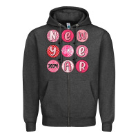 Charcoal Heather new year 2024 Zipper Hoodie - MaliasSmallBusiness