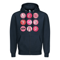 Navy new year 2024 Zipper Hoodie - MaliasSmallBusiness