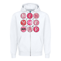 White new year 2024 Zipper Hoodie - MaliasSmallBusiness