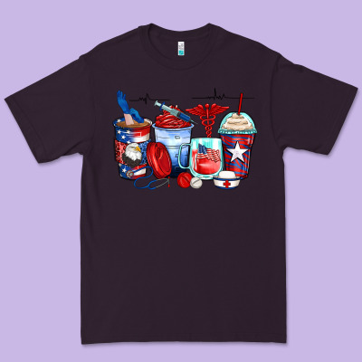 American Nurse Coffee Cups Premium Tee Designed By Zillion Design Studio