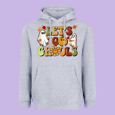 Halloween Lets Go Ghouls Heavyweight Hoodie Designed By Barkaloodesign