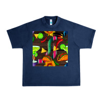 Navy margarita and taco seamless pattern Urban Heavy Tee - BundleAndBundleShop