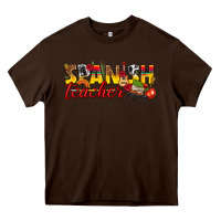Chocolate Brown spanish teacher Heavy Core Tee - texasbilliewilder