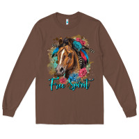Chestnut free spirit quarter horse floral Long Sleeve Tee - LillyAllenDesigns
