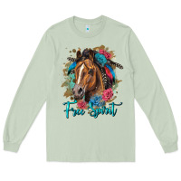 Matcha free spirit quarter horse floral Long Sleeve Tee - LillyAllenDesigns