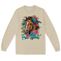 Mushroom free spirit quarter horse floral Long Sleeve Tee - LillyAllenDesigns