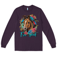 Plum free spirit quarter horse floral Long Sleeve Tee - LillyAllenDesigns