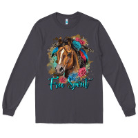 Smoke free spirit quarter horse floral Long Sleeve Tee - LillyAllenDesigns