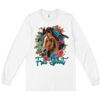 White free spirit quarter horse floral Long Sleeve Tee - LillyAllenDesigns