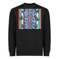 Black groovy with flowers and Butterflies Heavyweight Sweatshirt - Artiststas