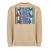 Mushroom groovy with flowers and Butterflies Heavyweight Sweatshirt - Artiststas