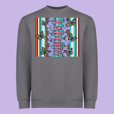 Groovy With Flowers And Butterflies Heavyweight Sweatshirt Designed By Artiststas