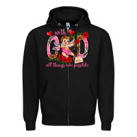 Black with god all things are possible Zipper Hoodie - NancyCooperArtShop