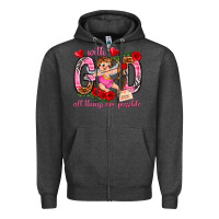Charcoal Heather with god all things are possible Zipper Hoodie - NancyCooperArtShop