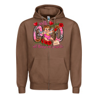 Chestnut with god all things are possible Zipper Hoodie - NancyCooperArtShop