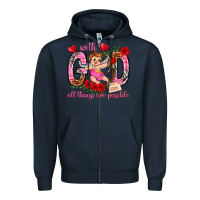 Navy with god all things are possible Zipper Hoodie - NancyCooperArtShop