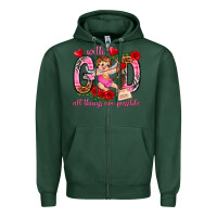 Sports Green with god all things are possible Zipper Hoodie - NancyCooperArtShop