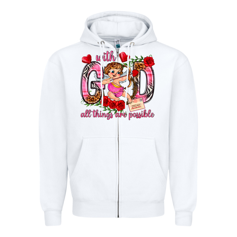 With God All Things Are Possible Zipper Hoodie by NancyCooperArtShop | Teevron