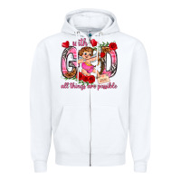 White with god all things are possible Zipper Hoodie - NancyCooperArtShop