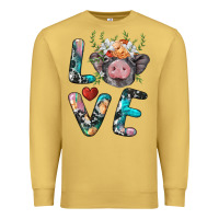 Antique Gold pig love Premium Sweatshirt - BarkalooDesign