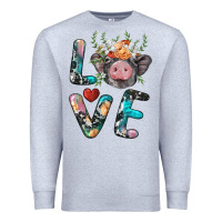 Heather Grey pig love Premium Sweatshirt - BarkalooDesign